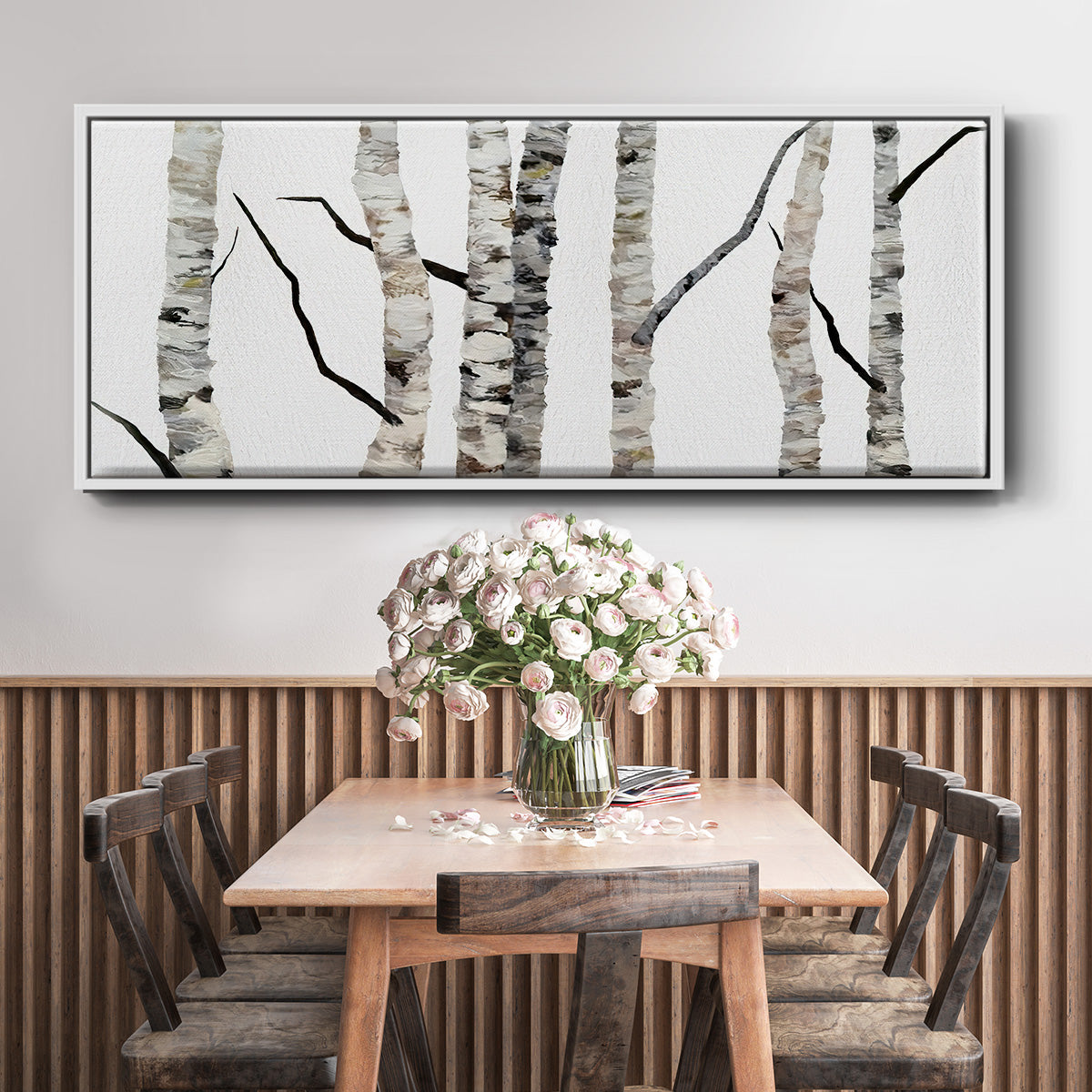 Birch Trees II - Floater Framed Canvas Print