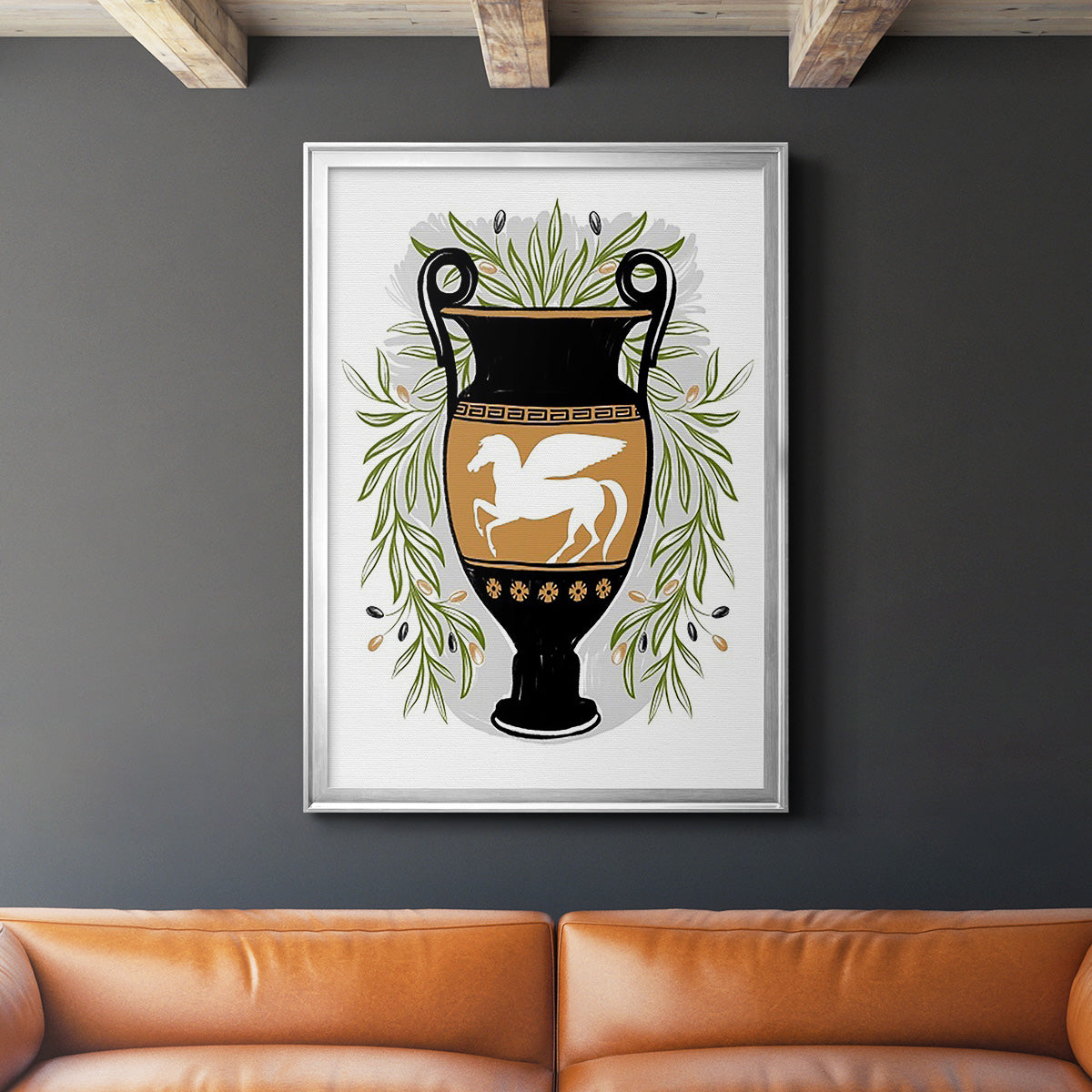 Greek Vases III - Modern Framed Canvas Print
