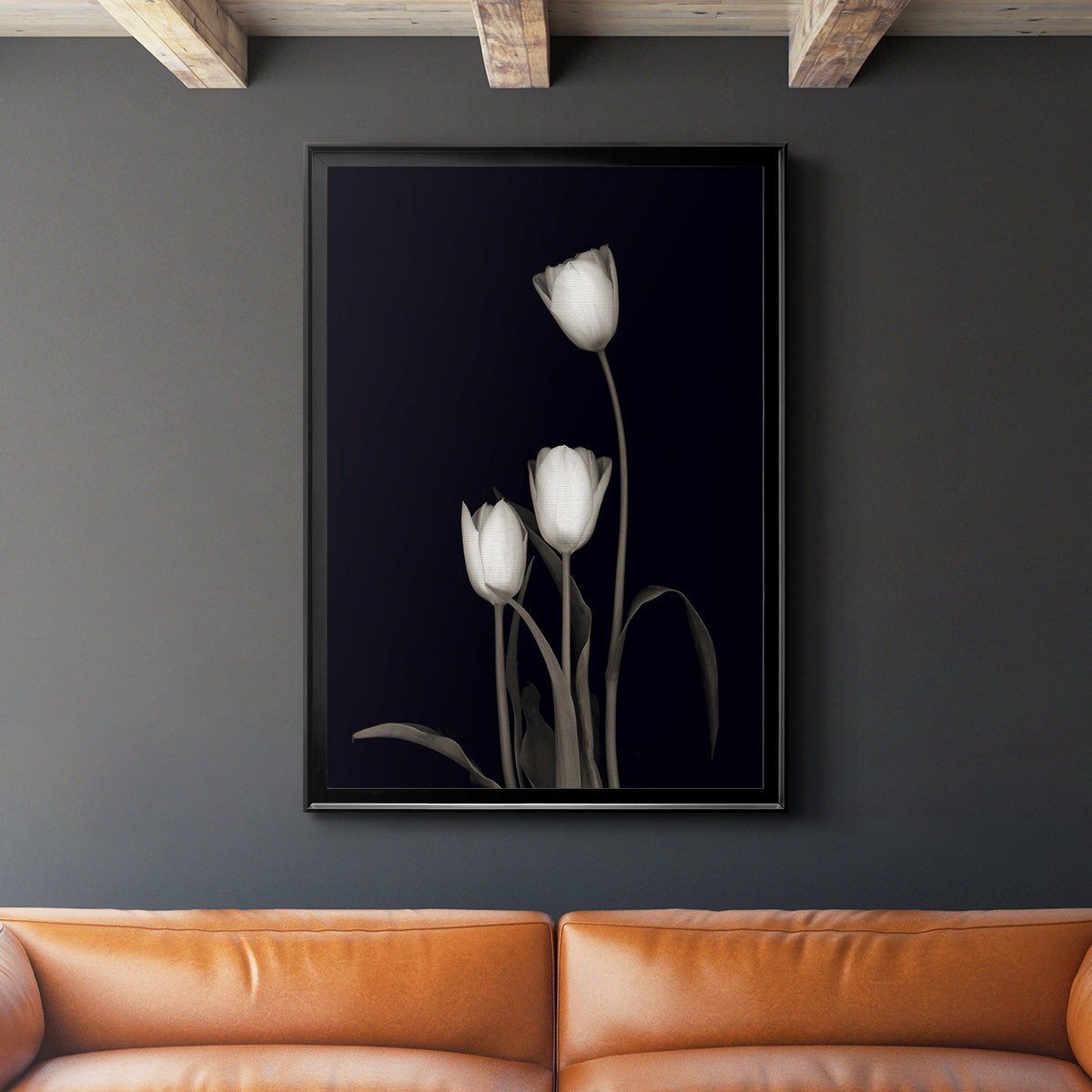 Tulip Pose III - Modern Framed Canvas Print