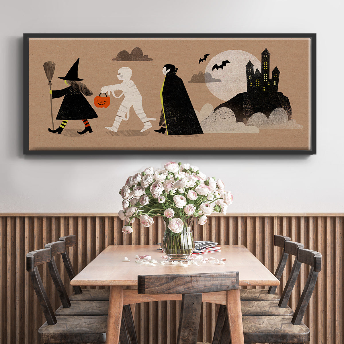 Graphic Halloween Collection D - Floater Framed Canvas Print