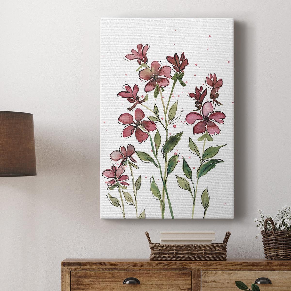 Watercolor Floral Stems II - Canvas Art Print