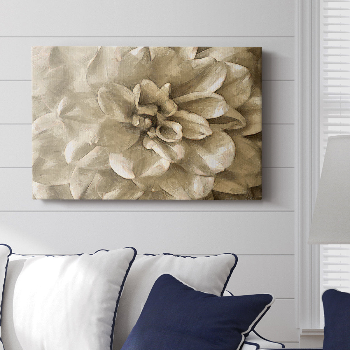 Neutral Wall Flower III - Canvas Art Print