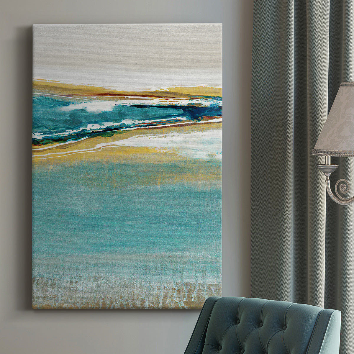 Aqua Quartz V1 Premium Gallery Wrapped Canvas - Ready to Hang