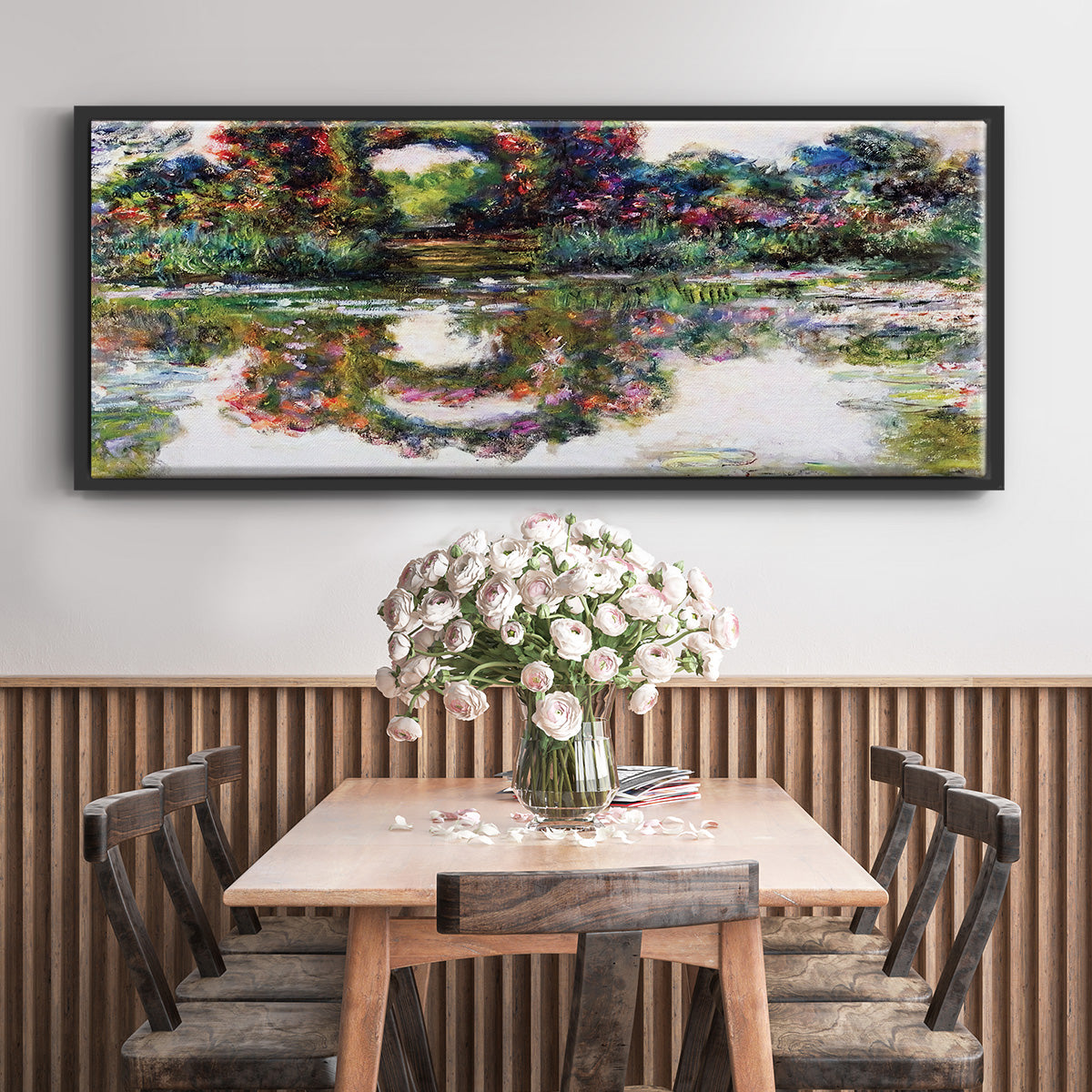 Rose Flowered Arches at Giverny, 1913 - Floater Framed Canvas Print