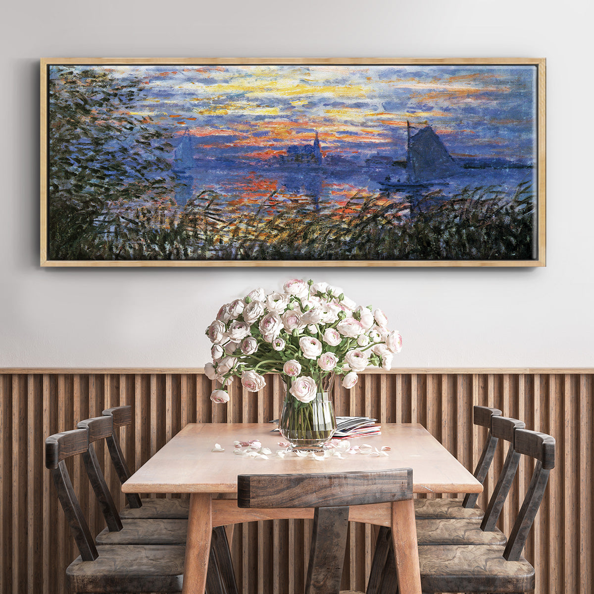 Sunset on the Seine - Floater Framed Canvas Print