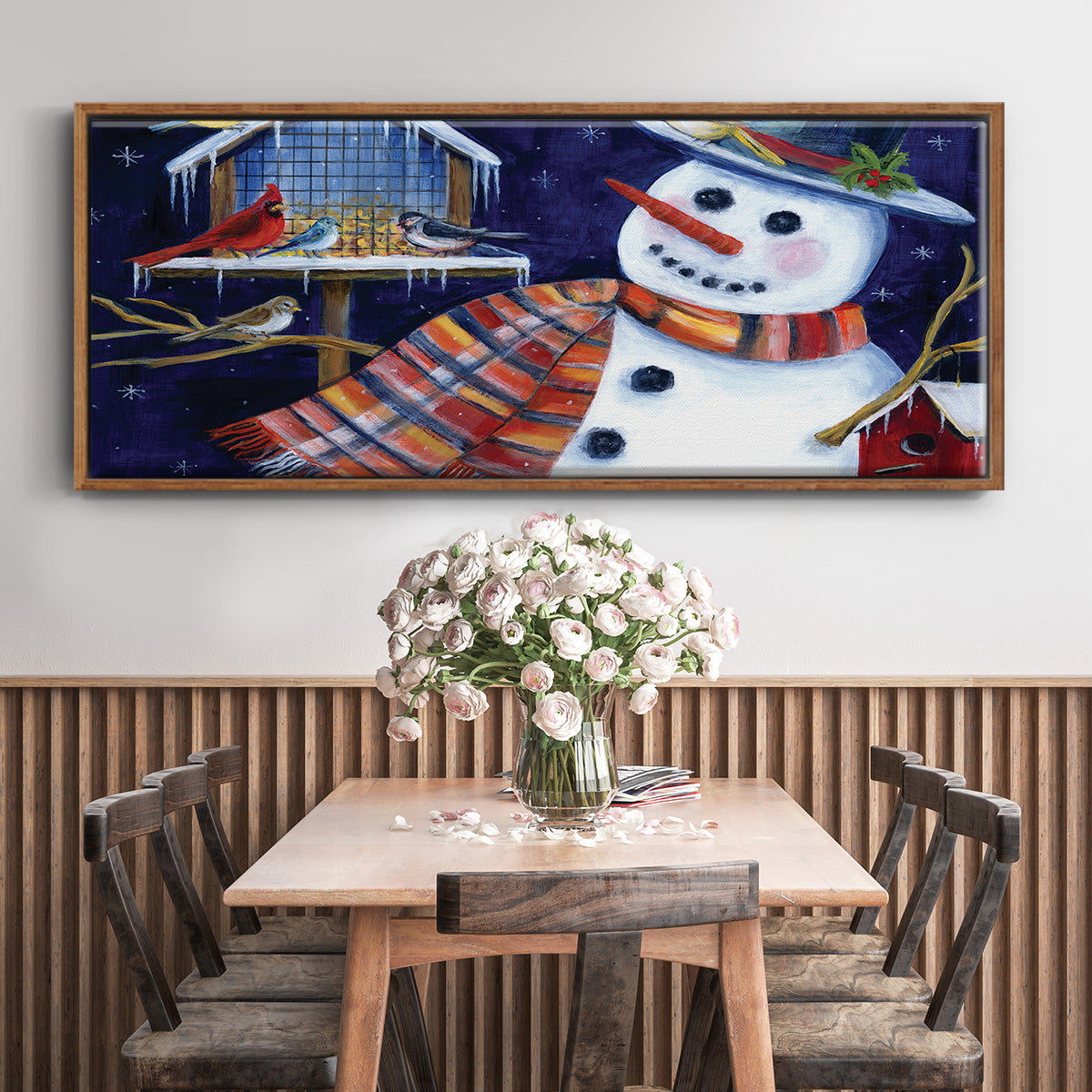 Snow Friends - Floater Framed Canvas Print