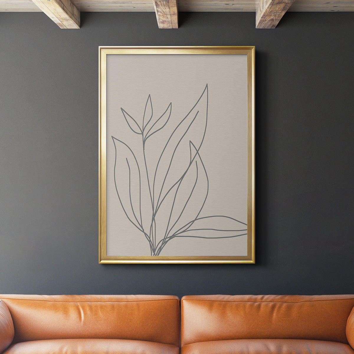 Neutral Lines I - Modern Framed Canvas Print