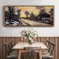Road at Louveciennes, Melting Snow, Sunset, 1870 - Floater Framed Canvas Print