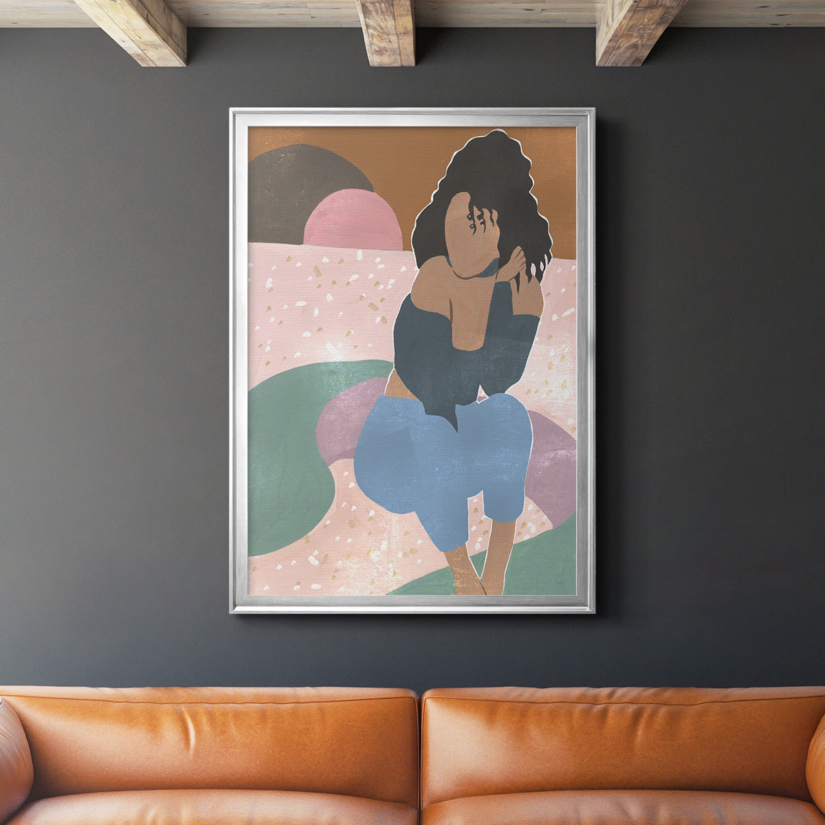 Curly Lady II - Modern Framed Canvas Print