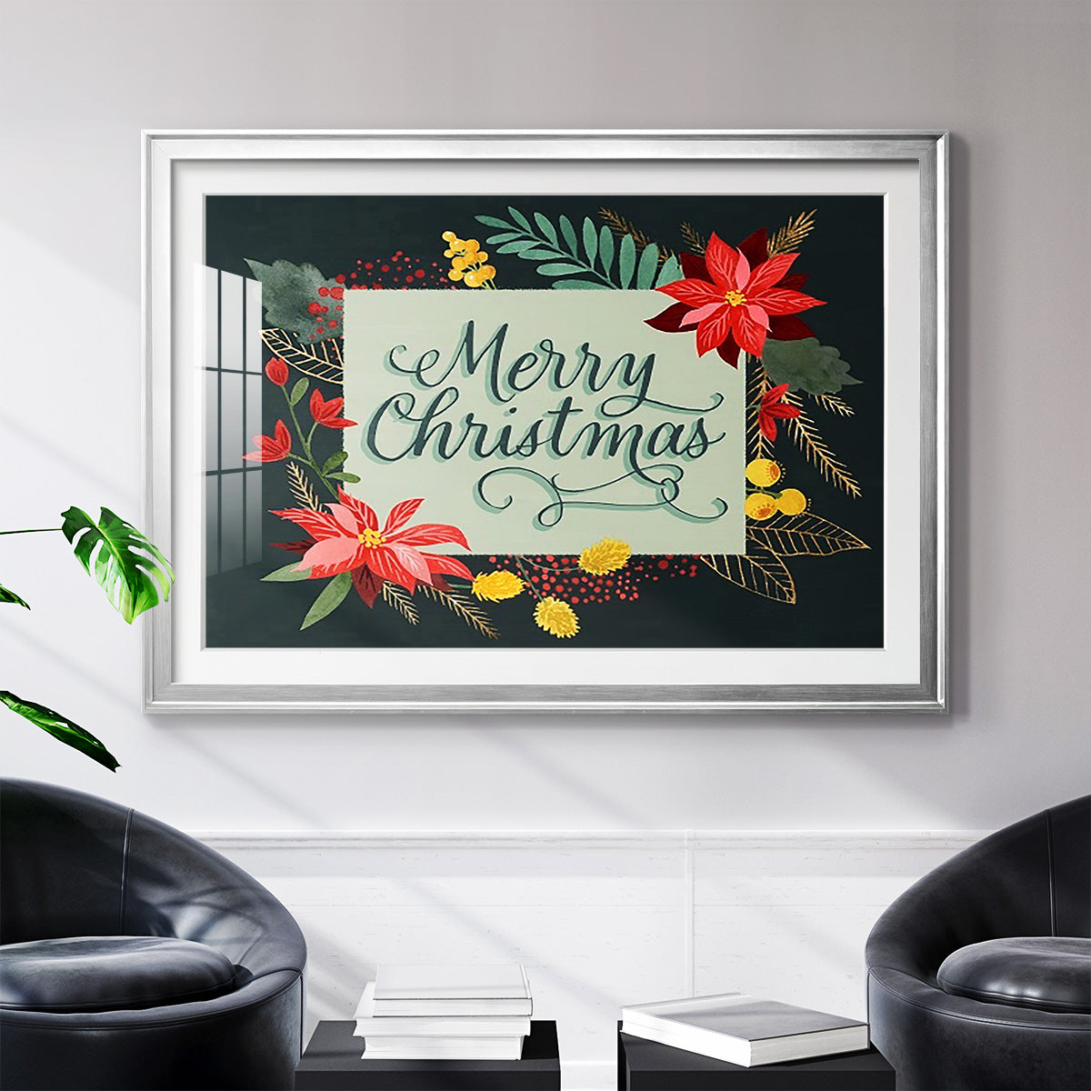 Bright Christmas Night  I - Modern Framed Art Print