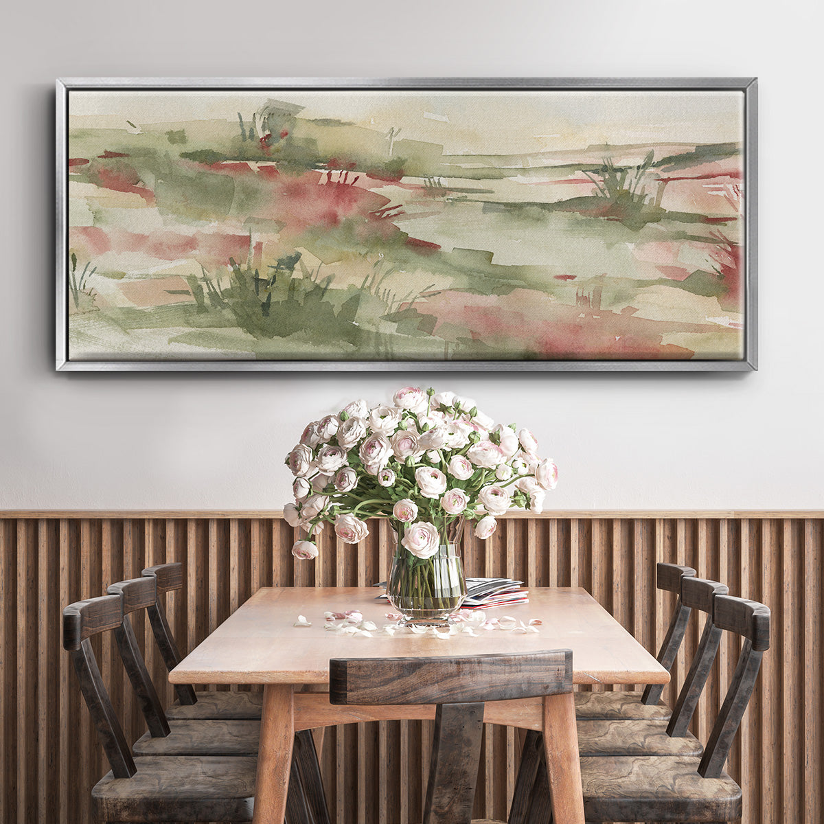 Rust Grasslands I - Floater Framed Canvas Print