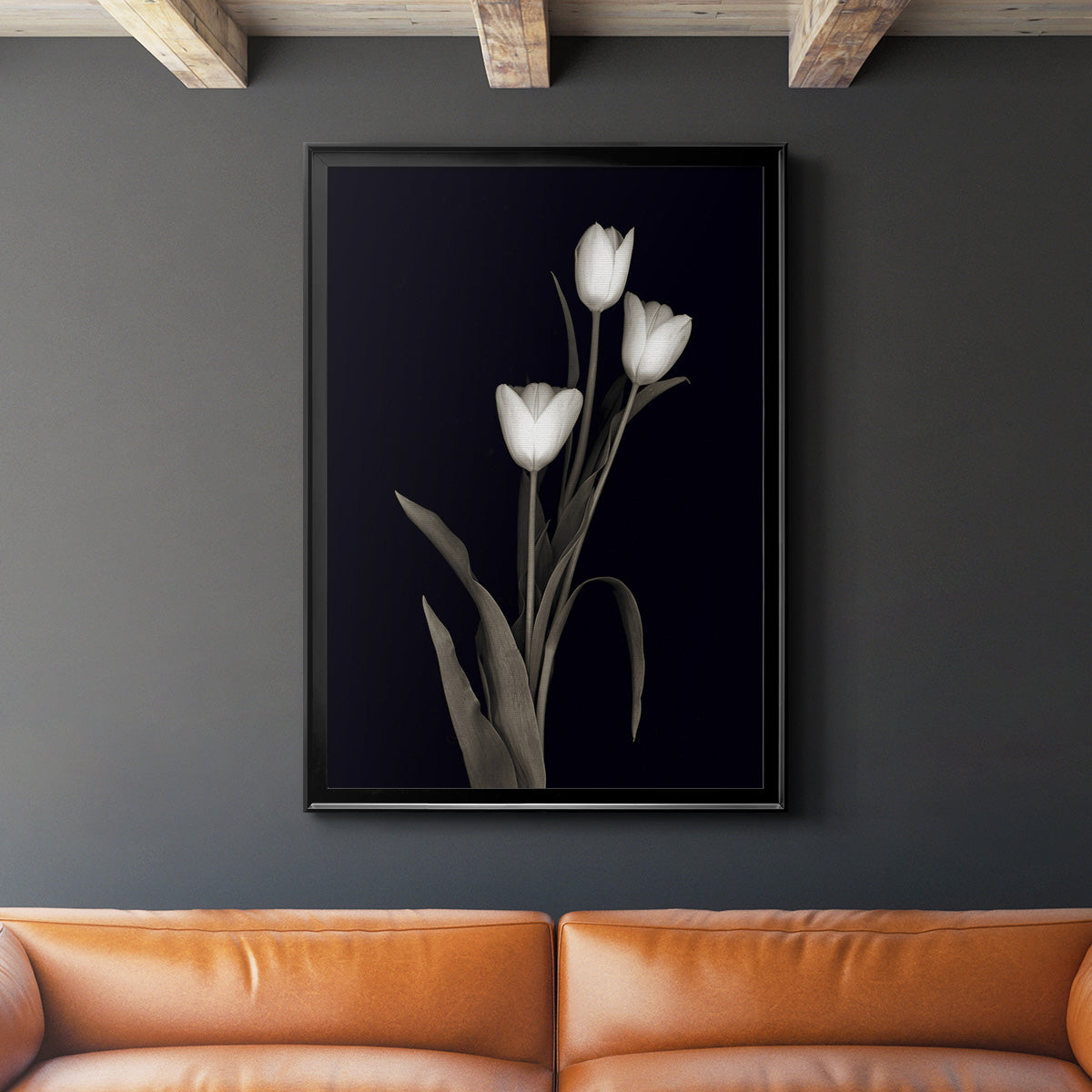 Tulip Pose I - Modern Framed Canvas Print