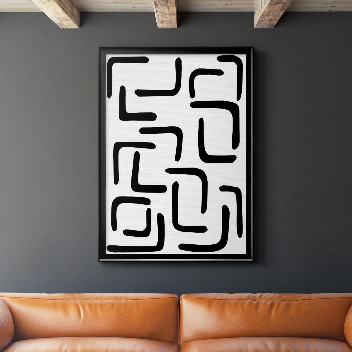 Shuffle III - Modern Framed Canvas Print