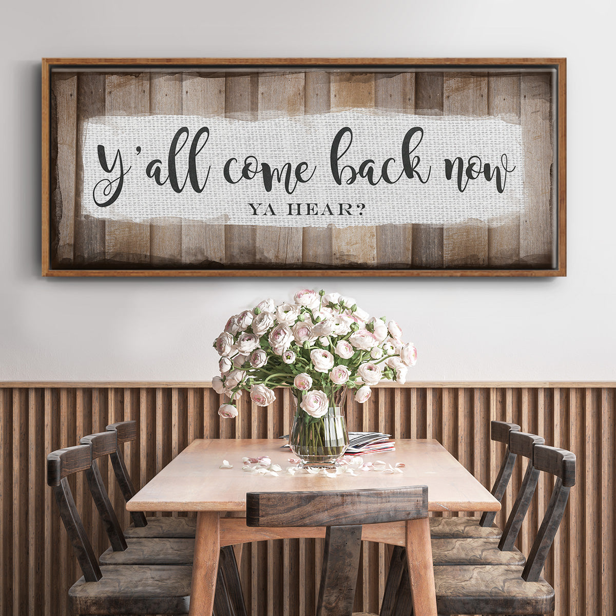 Y'all Come Back Now - Floater Framed Canvas Print