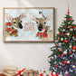 Deer Christmas Collection A - Framed Gallery Wrapped Canvas in Floating Frame