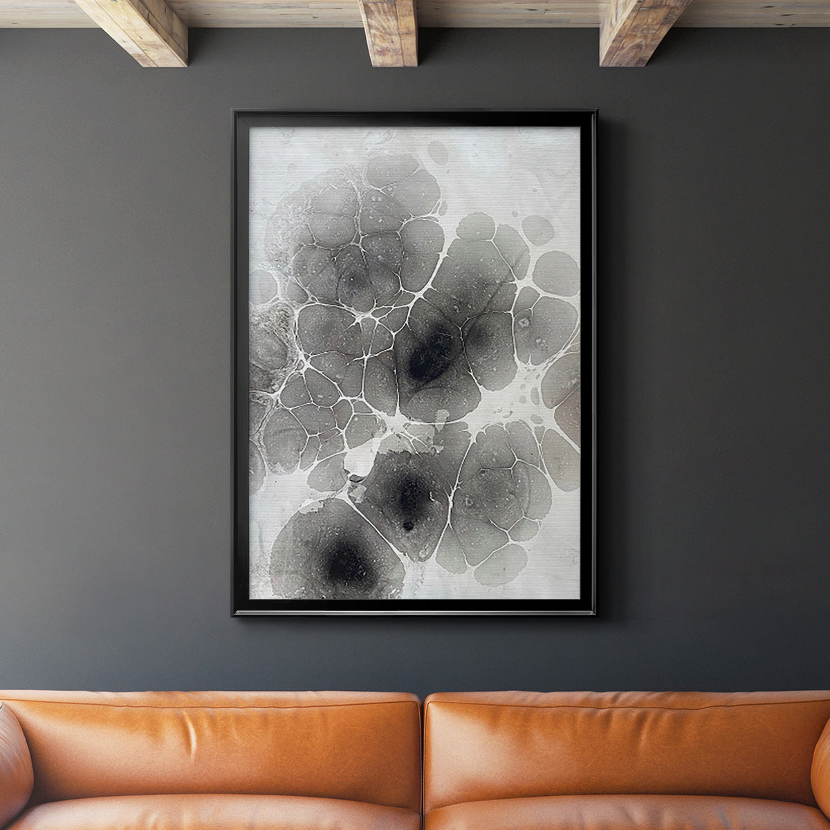 Marbling XI - Modern Framed Canvas Print