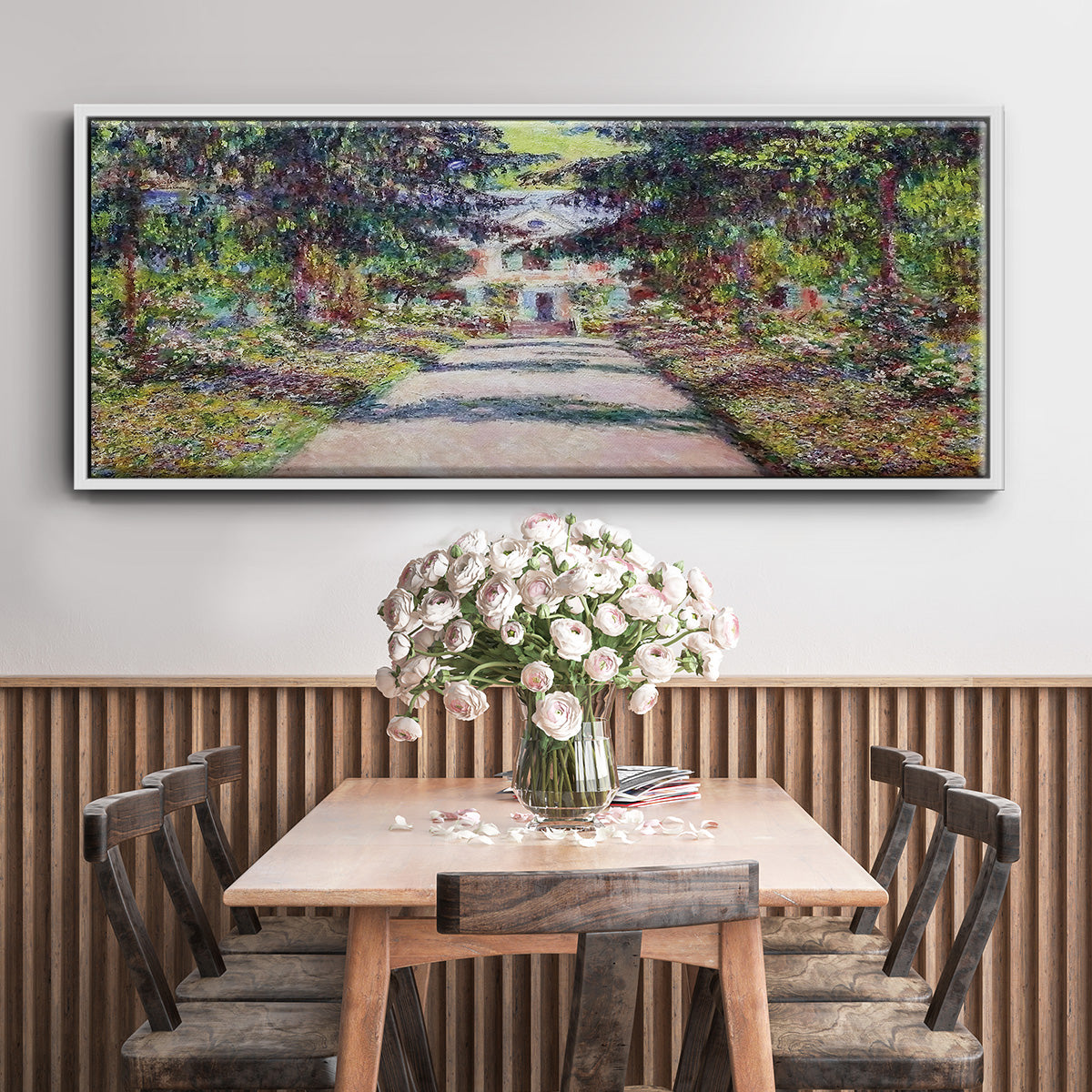 Pathway in Monet's Garden at Giverny, 1900 - Floater Framed Canvas Print