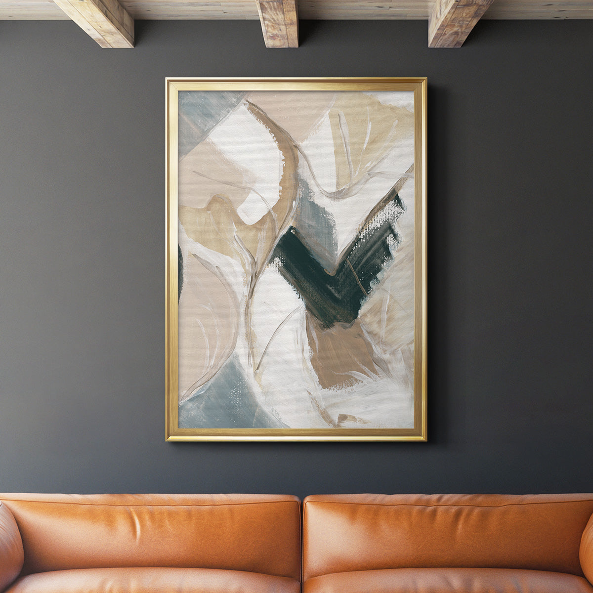 Marble Lines II - Modern Framed Canvas Print