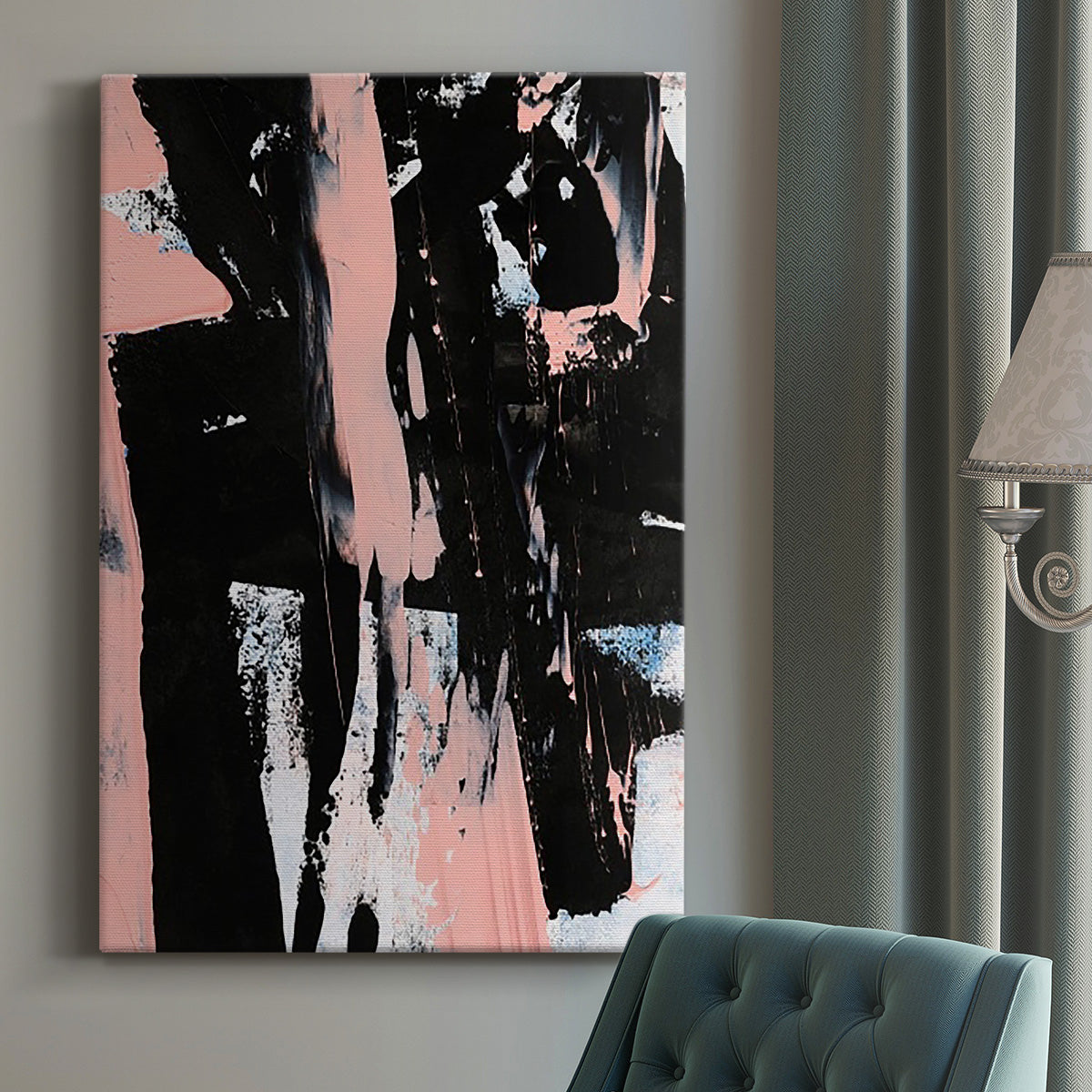 Black & Blush I Premium Gallery Wrapped Canvas - Ready to Hang