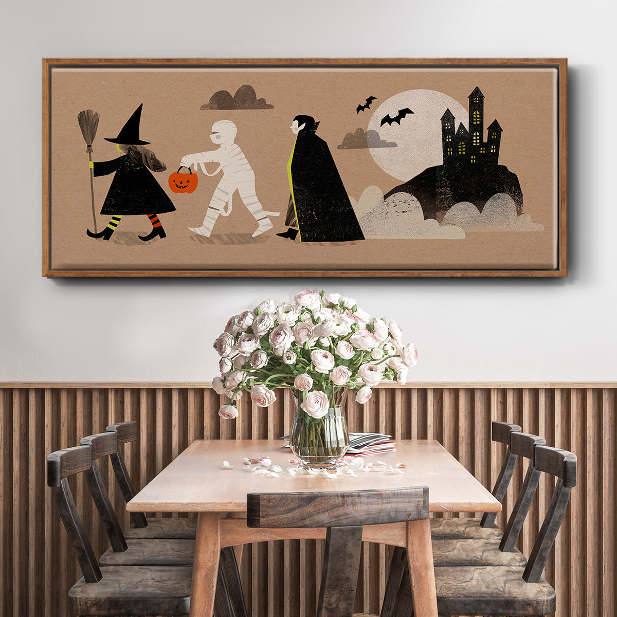 Graphic Halloween Collection D - Floater Framed Canvas Print