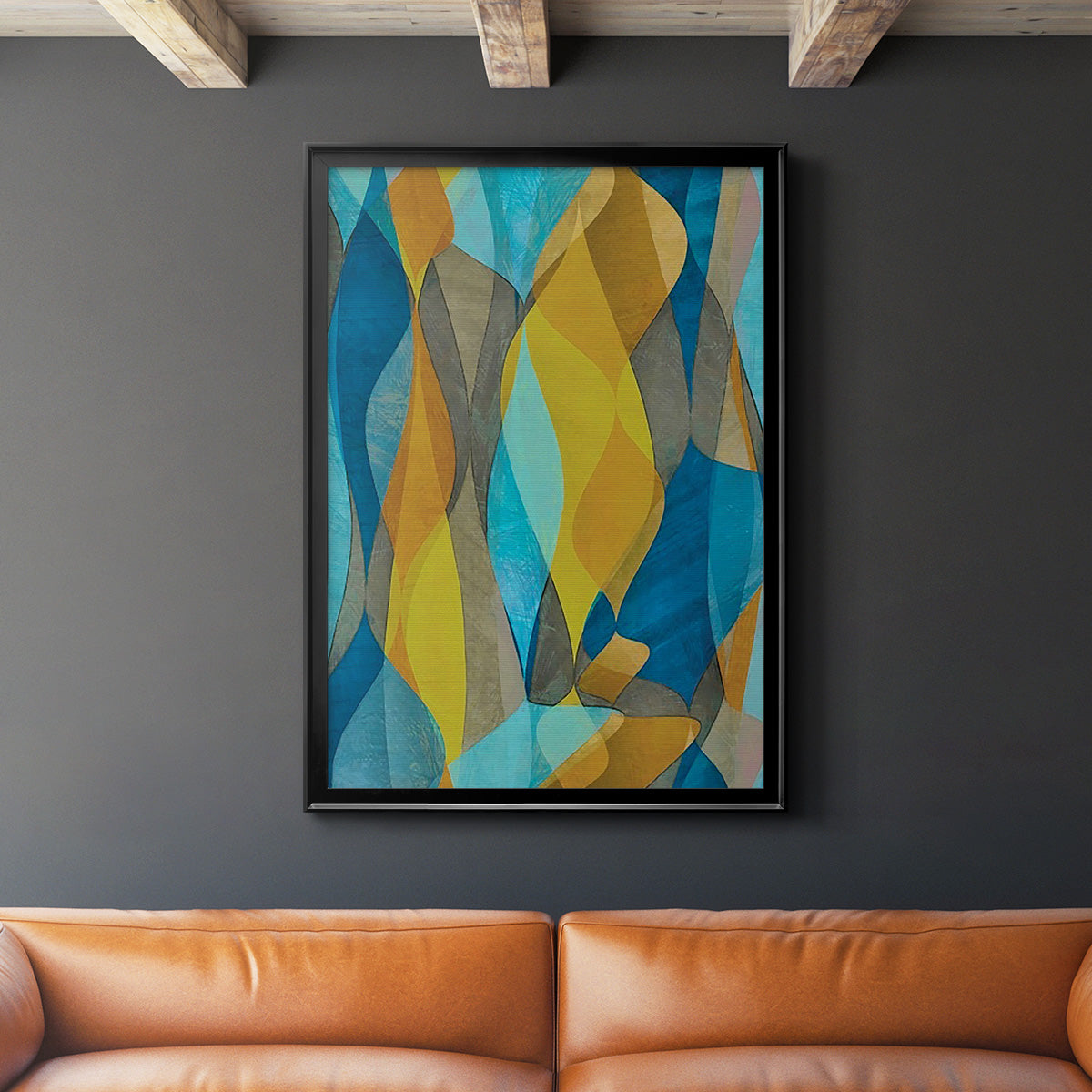 Colorful Cascade II - Modern Framed Canvas Print