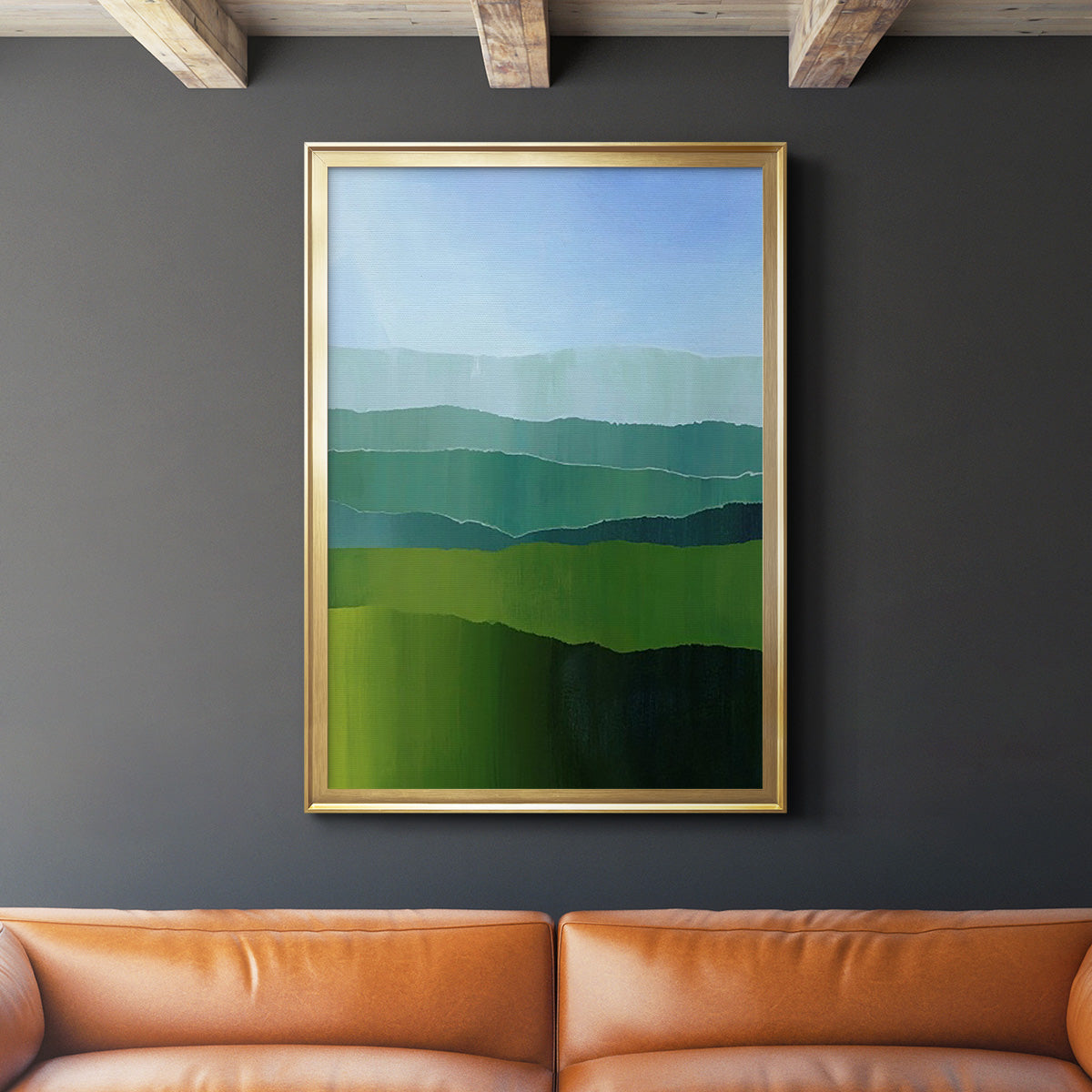 Blue Ridge Fade II - Modern Framed Canvas Print