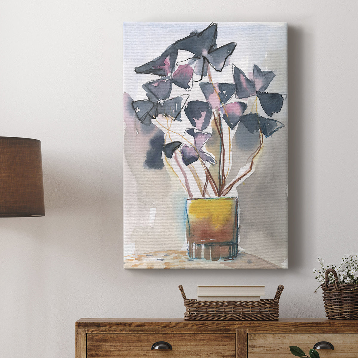 Oxalis in Vase II - Canvas Art Print