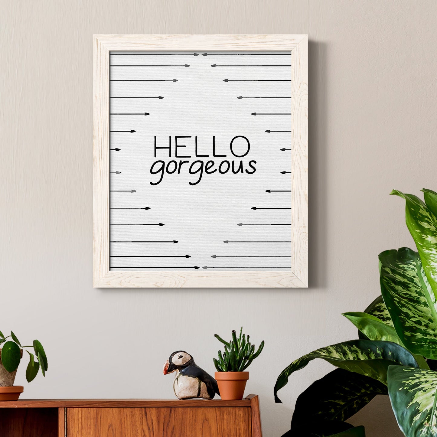 Hello Gorgeous - Premium Canvas Framed in Barnwood - Ready to Hang