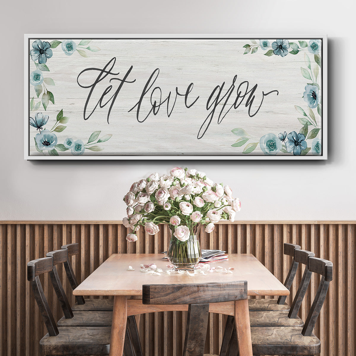 Let Love Grow - Floater Framed Canvas Print