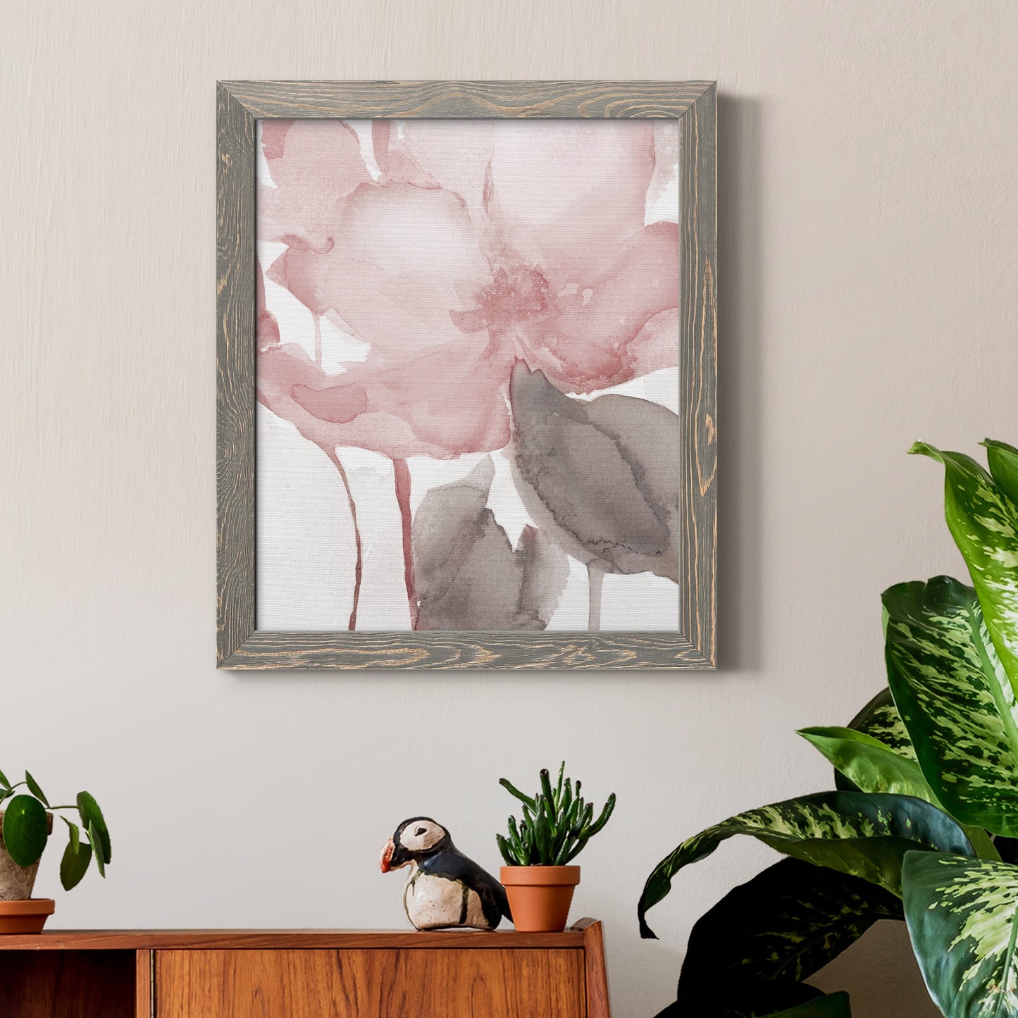 Blush Bloom II - Premium Canvas Framed in Barnwood - Ready to Hang