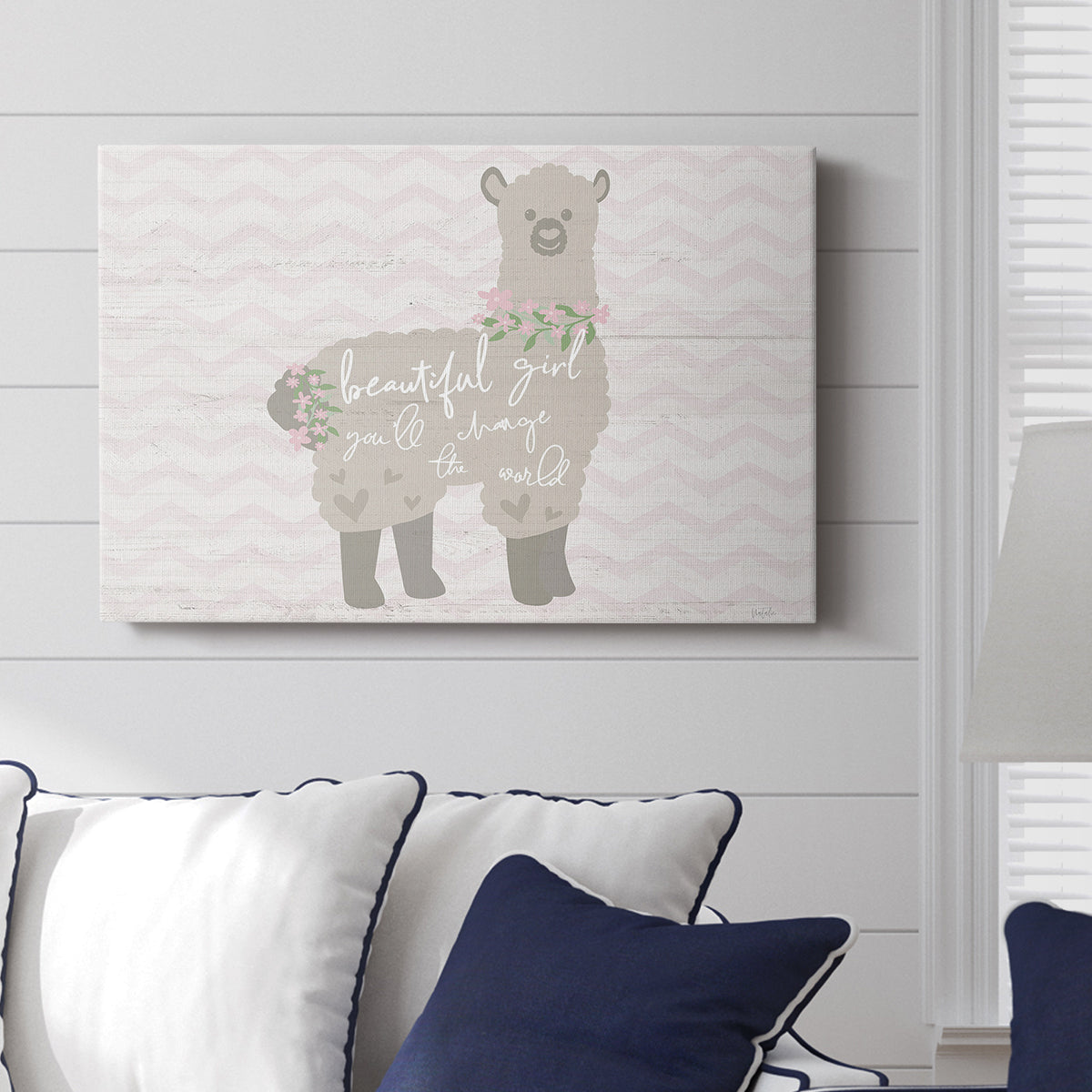 Floral Llama - Canvas Art Print