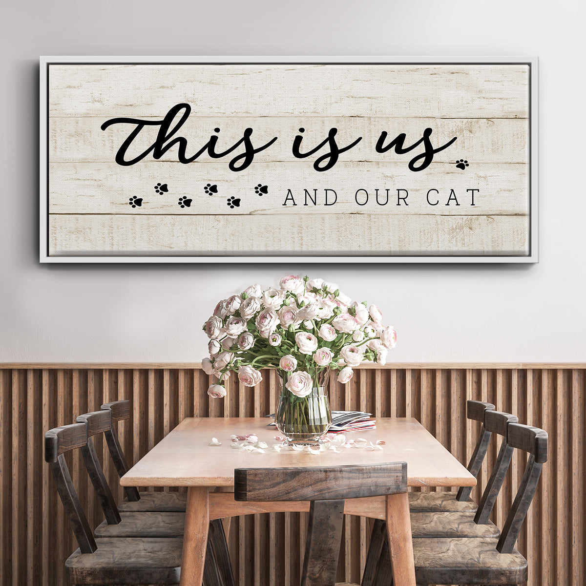 Us and Our Cat - Floater Framed Canvas Print
