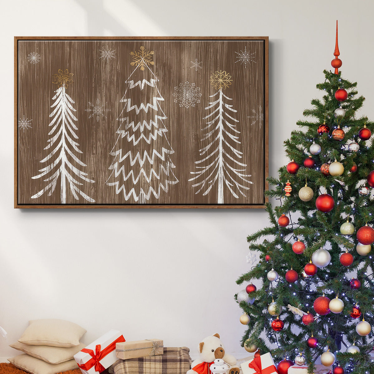 Barnwood Wonderland Collection A - Framed Gallery Wrapped Canvas in Floating Frame