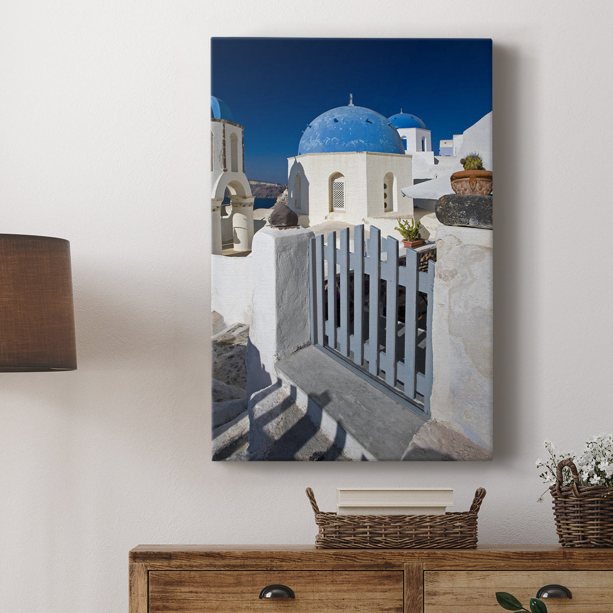 Santorini Sidewalk - Canvas Art Print