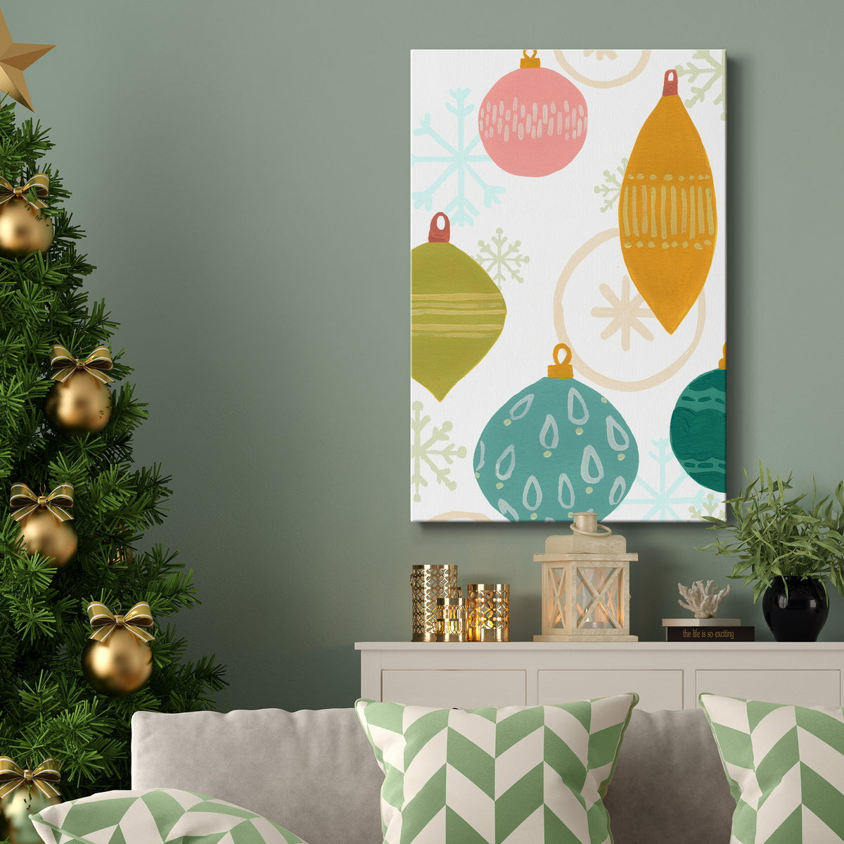 Modern Holiday Collection B Premium Gallery Wrapped Canvas - Ready to Hang