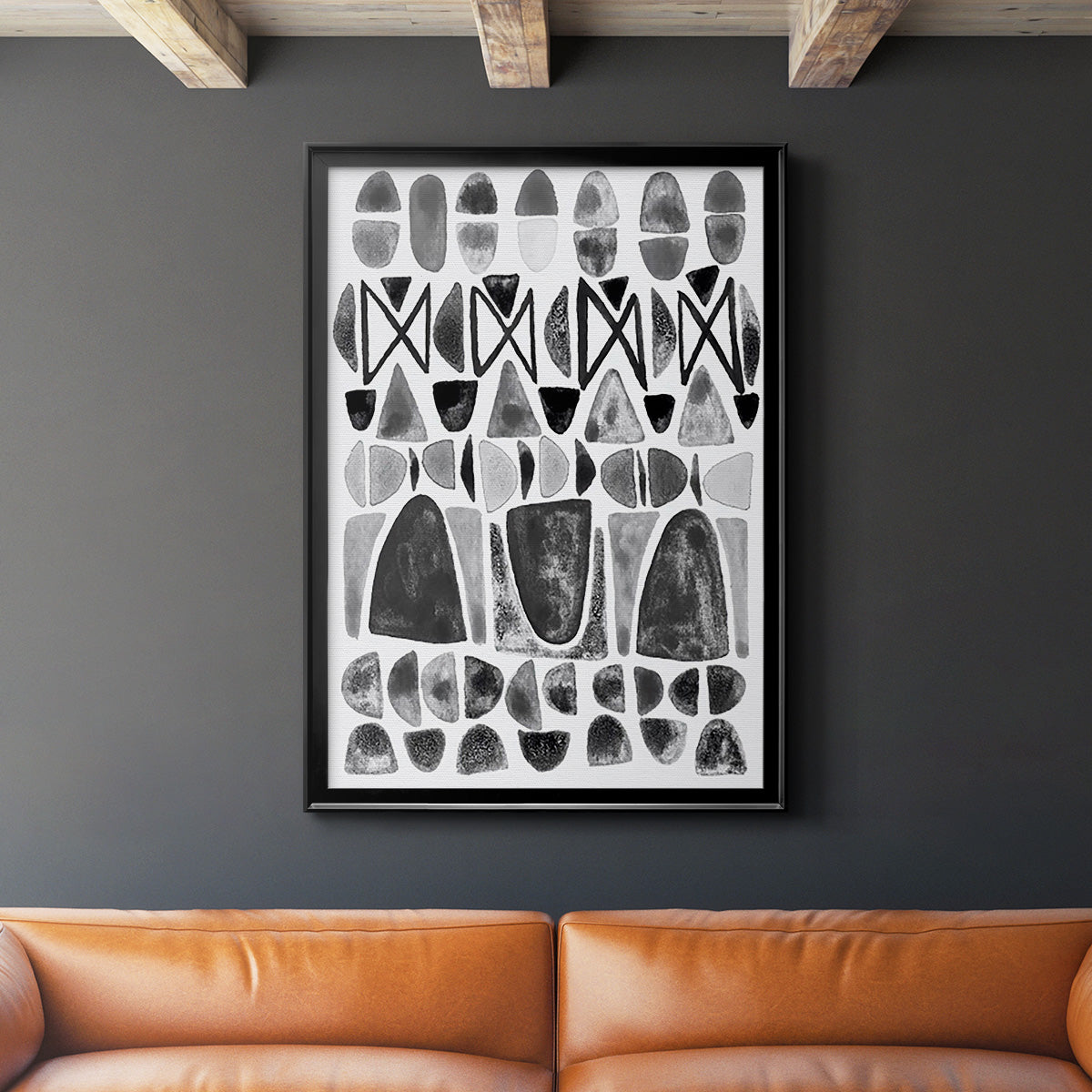 Grey Arches III - Modern Framed Canvas Print