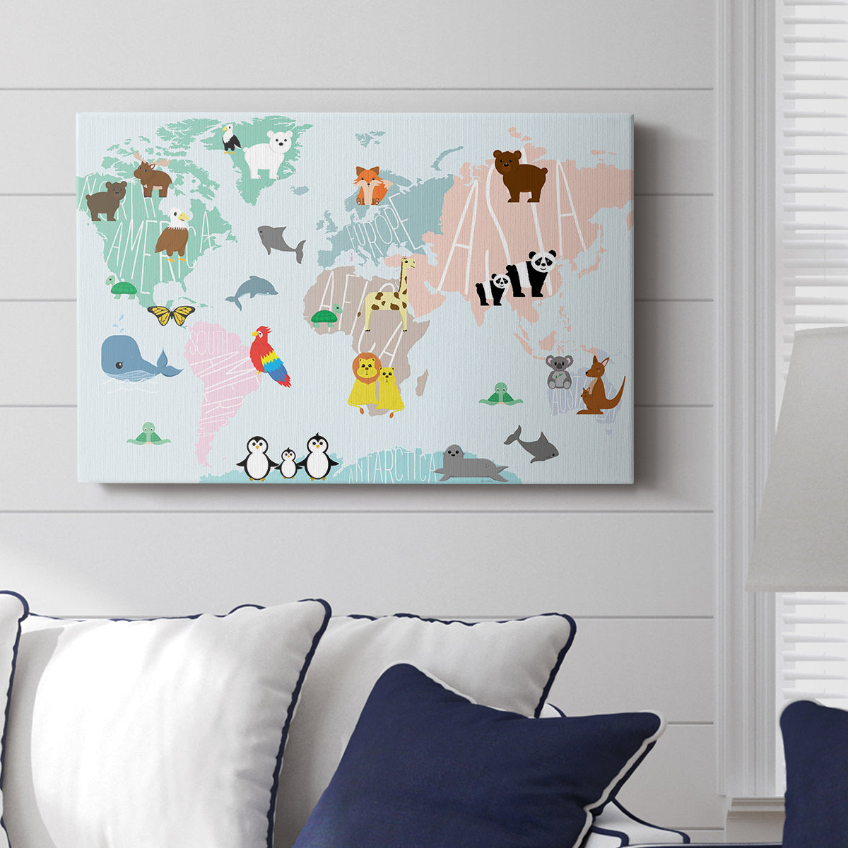 Animal Map - Canvas Art Print