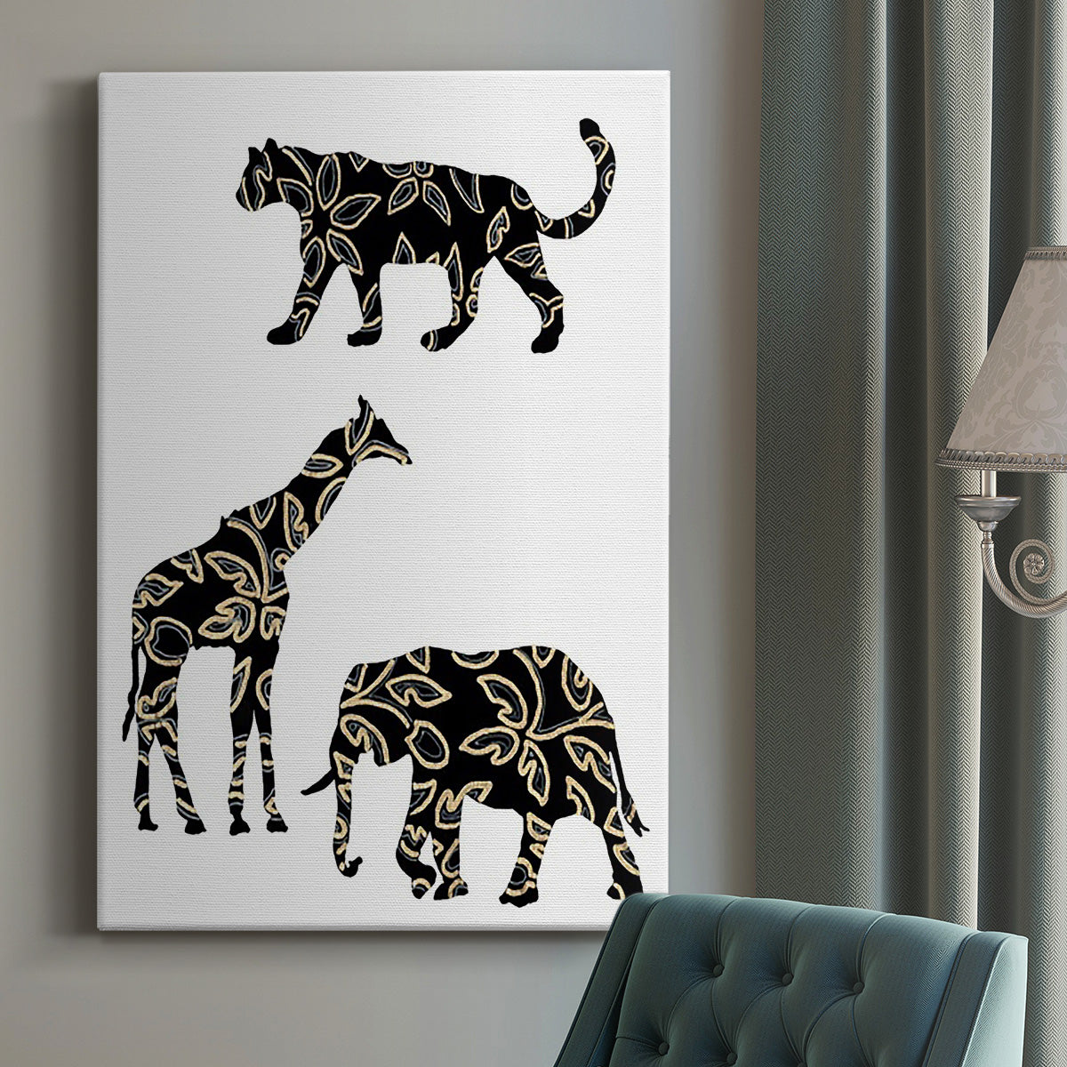 Ornamental Safari Animals III - Canvas Art Print