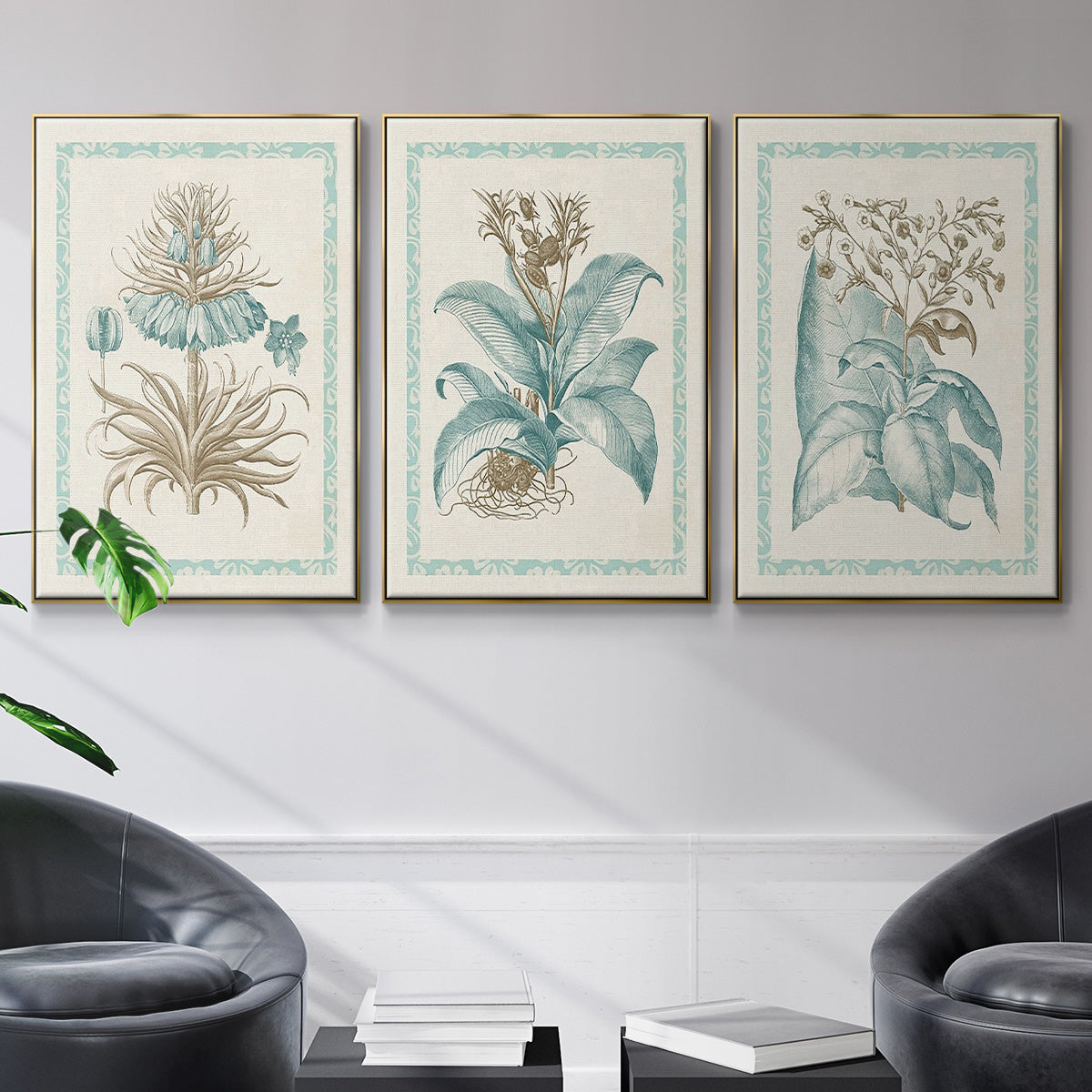 Willow Blue Besler I - Floater Framed Canvas Set