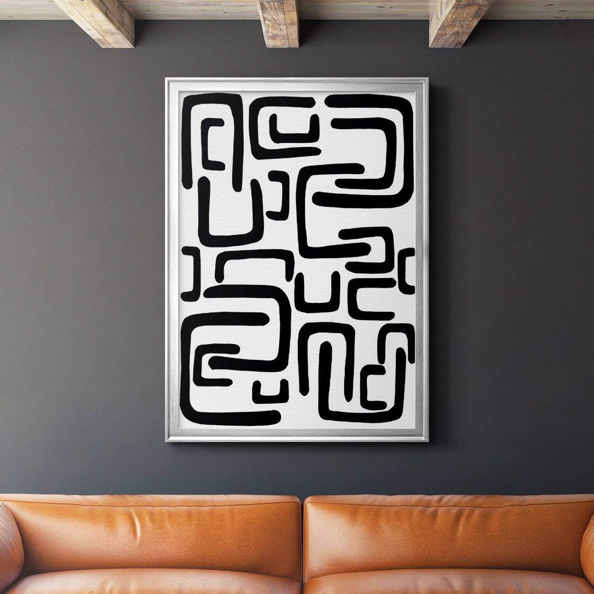 Shuffle II - Modern Framed Canvas Print