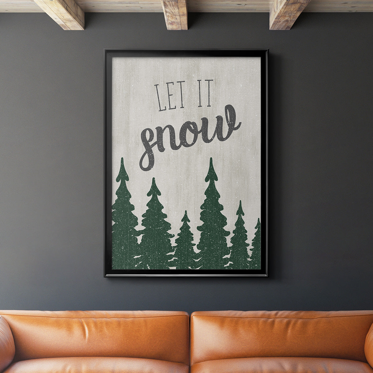 Let It Snow Forest - Modern Framed Canvas Print