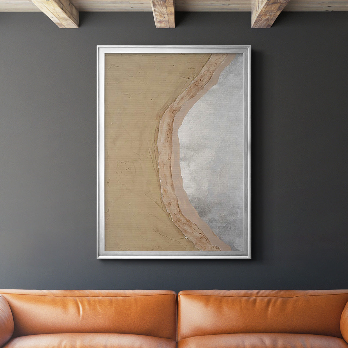 Silver Lake III - Modern Framed Canvas Print