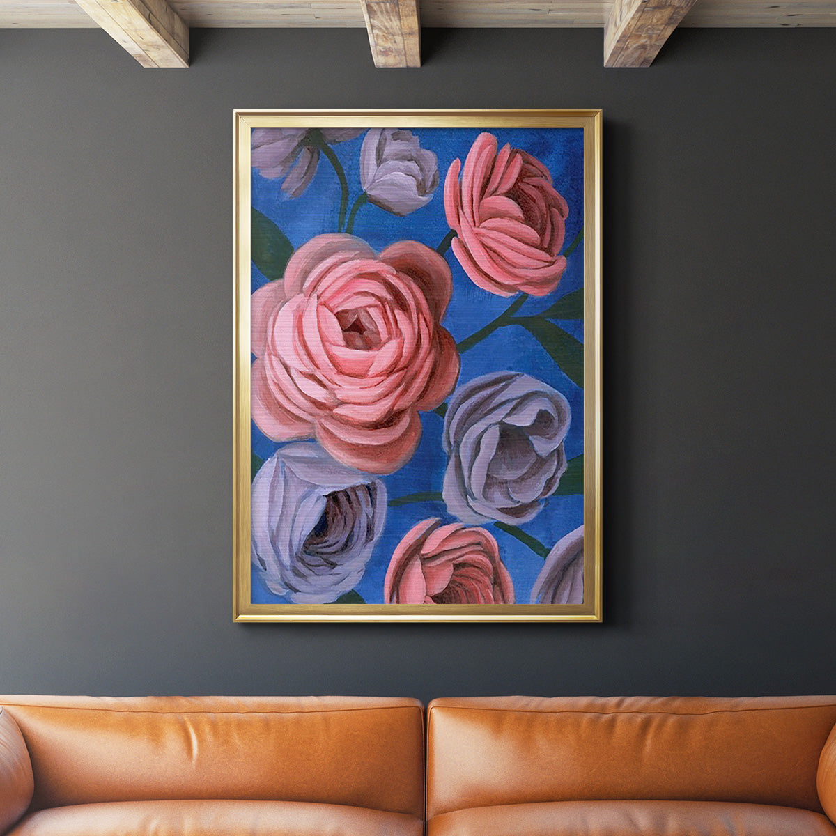 Layered Petals II - Modern Framed Canvas Print