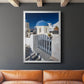 Santorini Sidewalk - Modern Framed Canvas Print
