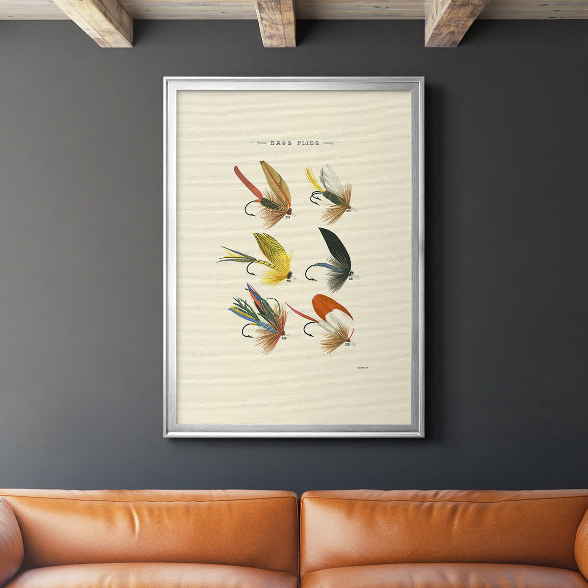 Bass Flies I - Modern Framed Canvas Print