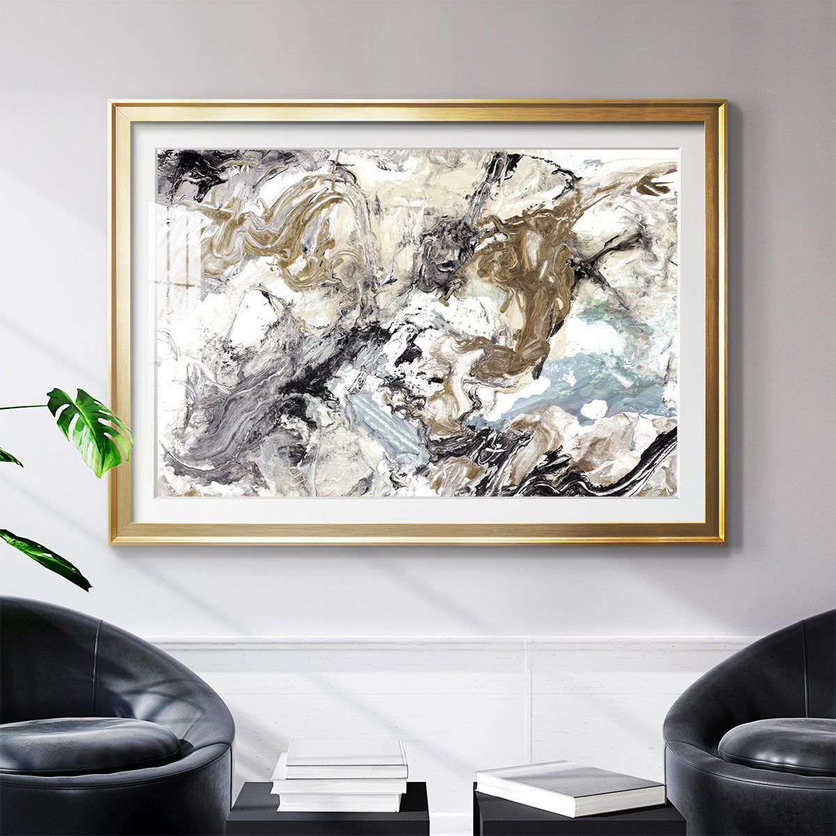 Marbelized Abstract - Modern Framed Art Print