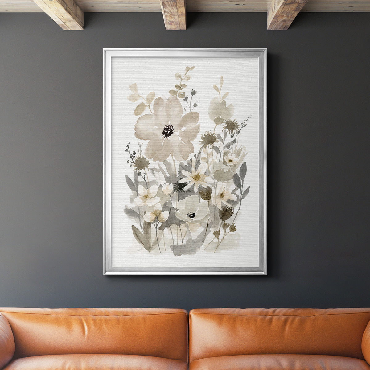 Neutral Nature I - Modern Framed Canvas Print