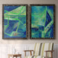 Geometric in Cool I - Premium Framed Canvas 2 Piece Set - Ready to Hang