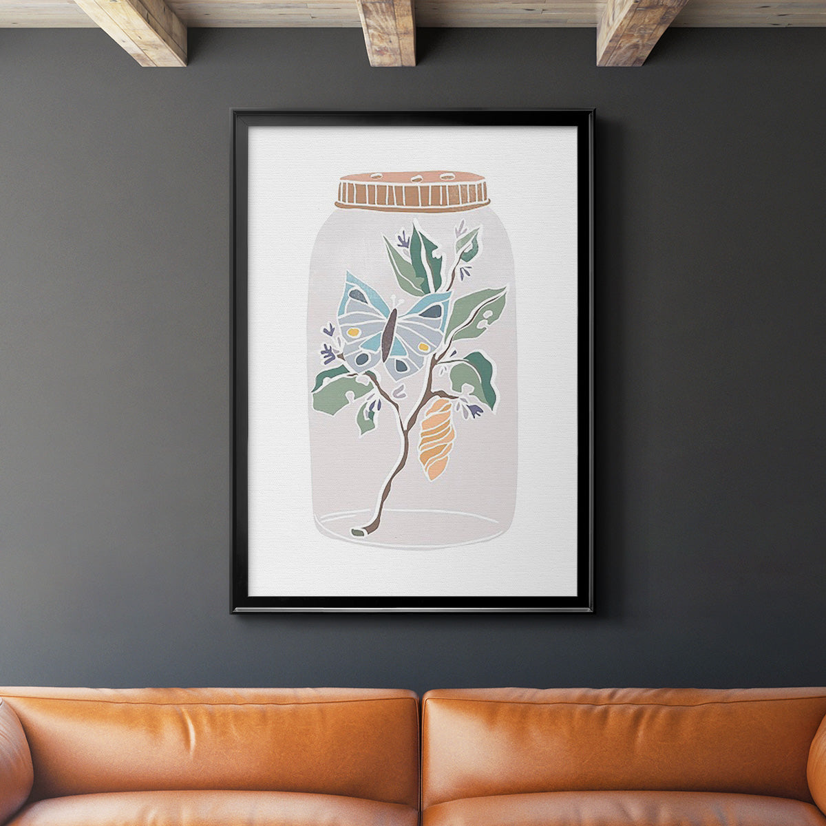 Nature Jar II - Modern Framed Canvas Print