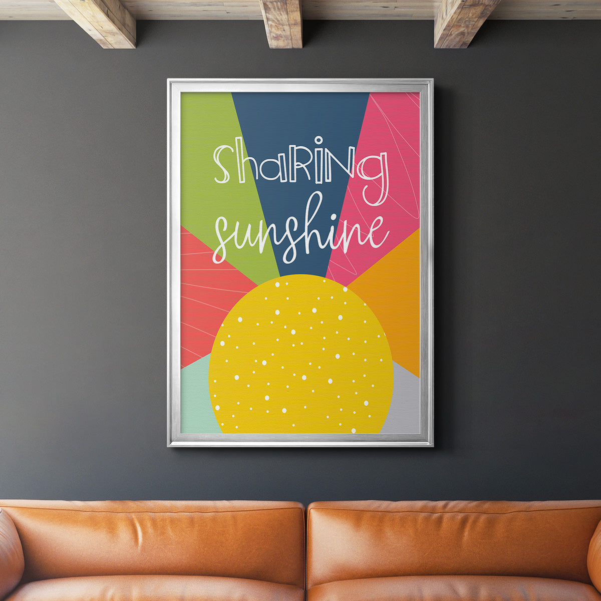 Sharing Sunshine - Modern Framed Canvas Print